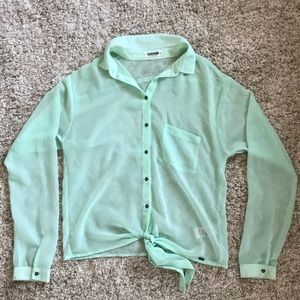 Long sleeved mint green shirt